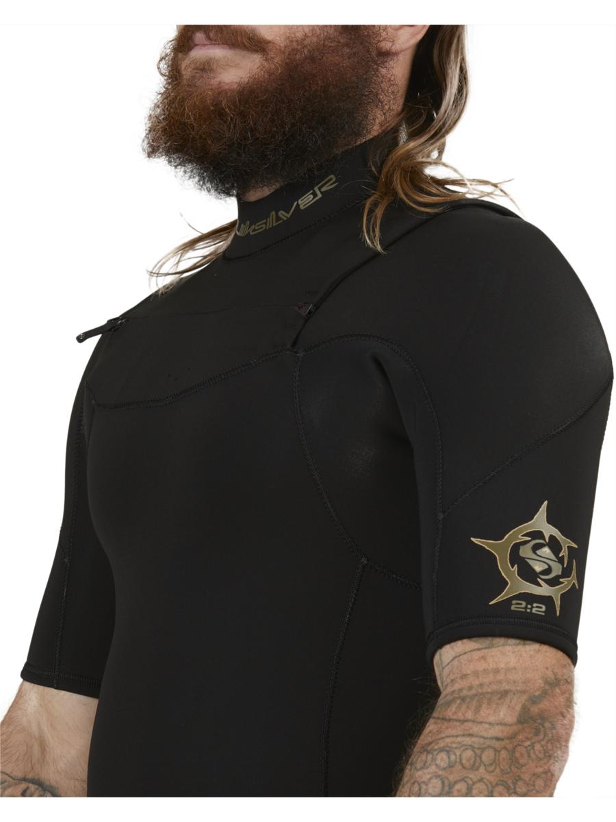 Quiksilver 2/2mm Everyday Sessions - Short Sleeve Chest Zip Springsuit For Men Black. Quiksilver Steamers in Mens Steamers & Mens Wetsuits. Code: EQYW303021