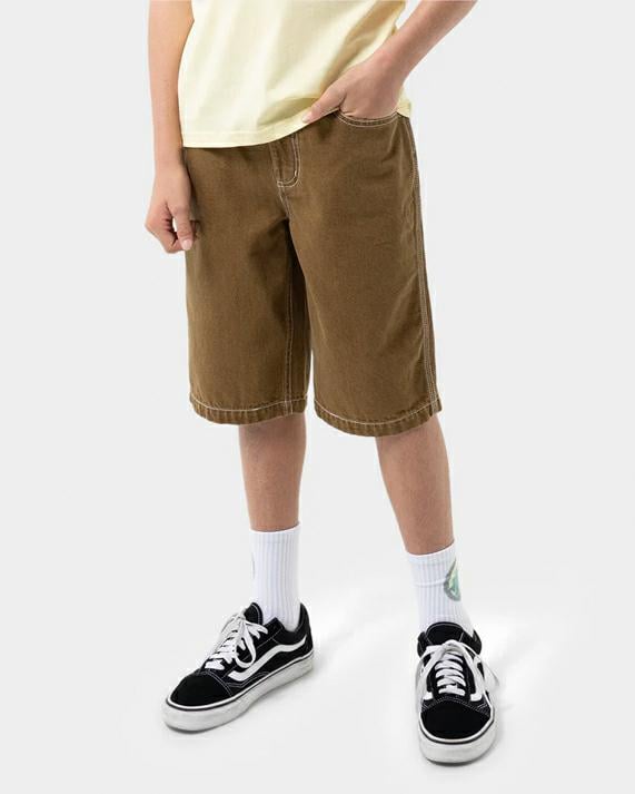 Santa Cruz Skateboards Brain Dot Bone Baggy Jean Tan. Santa Cruz Skateboards Walkshorts - Fitted Waist in Boys Walkshorts - Fitted Waist & Boys Shorts. Code: SB225-SH03