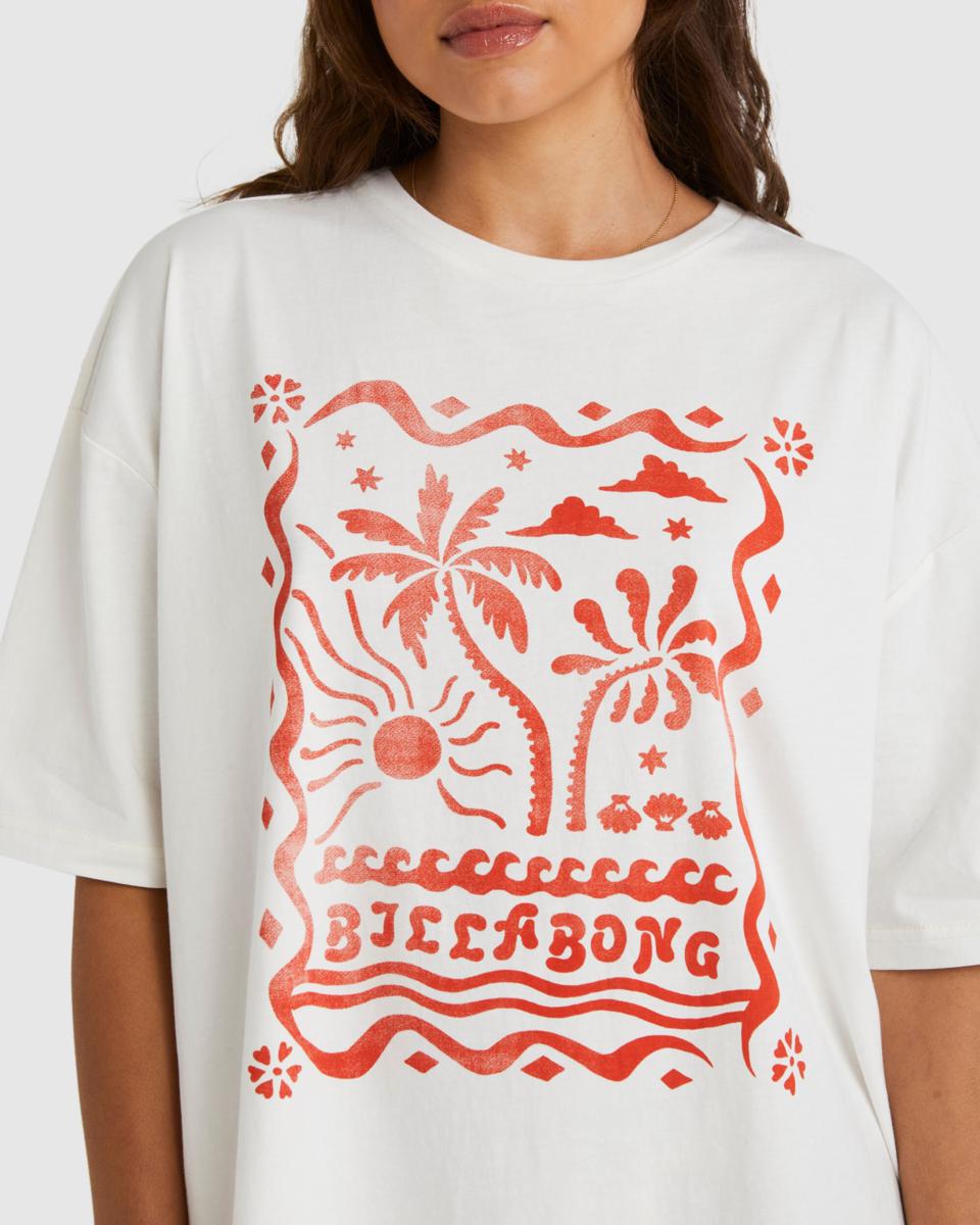 Billabong Coco Palm - Oversized T-shirt For Women Salt Crystal. Billabong Tees in Womens Tees & Womens T-shirts & Singlets. Code: UBJZT00357