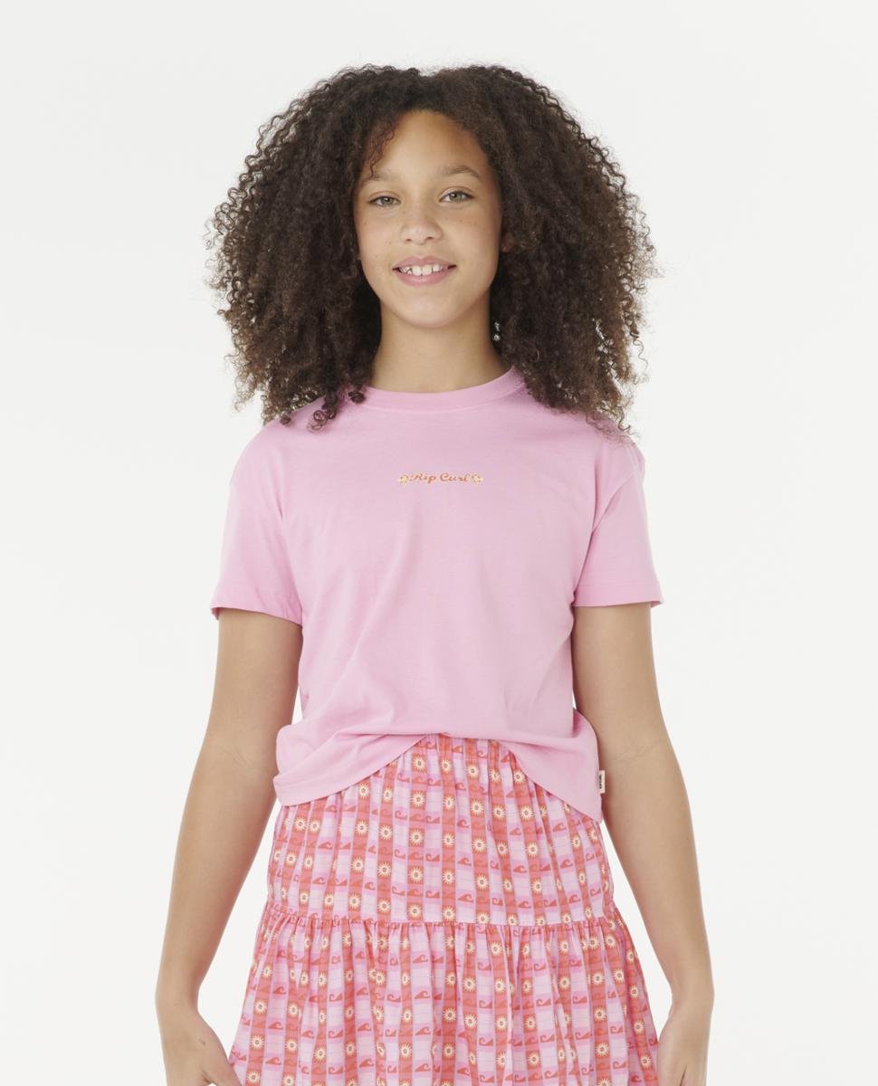 Rip Curl Sunset Skies Crop Tee - Girls (8-16 Years) Bright Pink. Rip Curl Tees in Girls Tees & Girls T-shirts & Singlets. Code: 052GTE