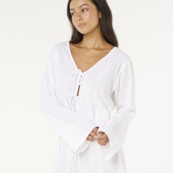 Rip Curl Haze Tie Front L/s Top White. Rip Curl Shirts - Long Sleeve in Womens Shirts - Long Sleeve & Womens Shirts. Code: 06HWSH