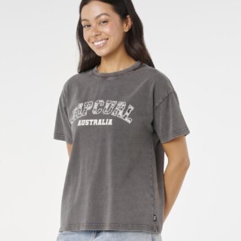 Rip Curl Varsity Relaxed Desto Tee Washed Black. Rip Curl Tees in Womens Tees & Womens T-shirts & Singlets. Code: 0LUWTE