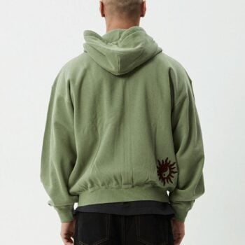 Afends Sun Bite Zip Hood Oil Green. Afends Hoodies in Mens Hoodies & Mens Jackets, Jumpers & Knits. Code: M252509