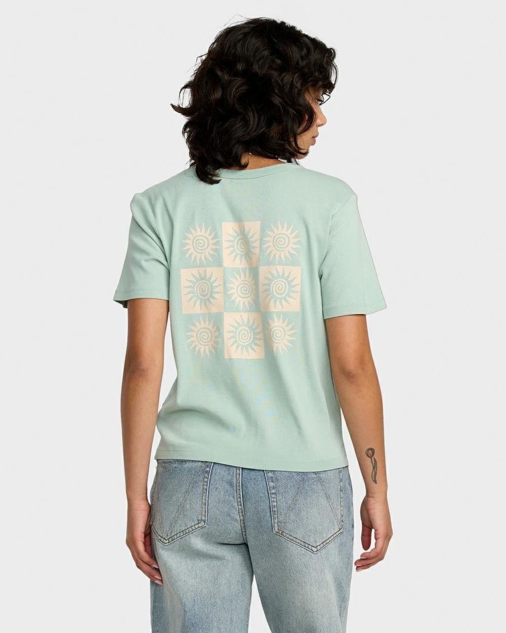 Rvca Daily Tee Mist Blue. Rvca Tees in Womens Tees & Womens T-shirts & Singlets. Code: 23B353511