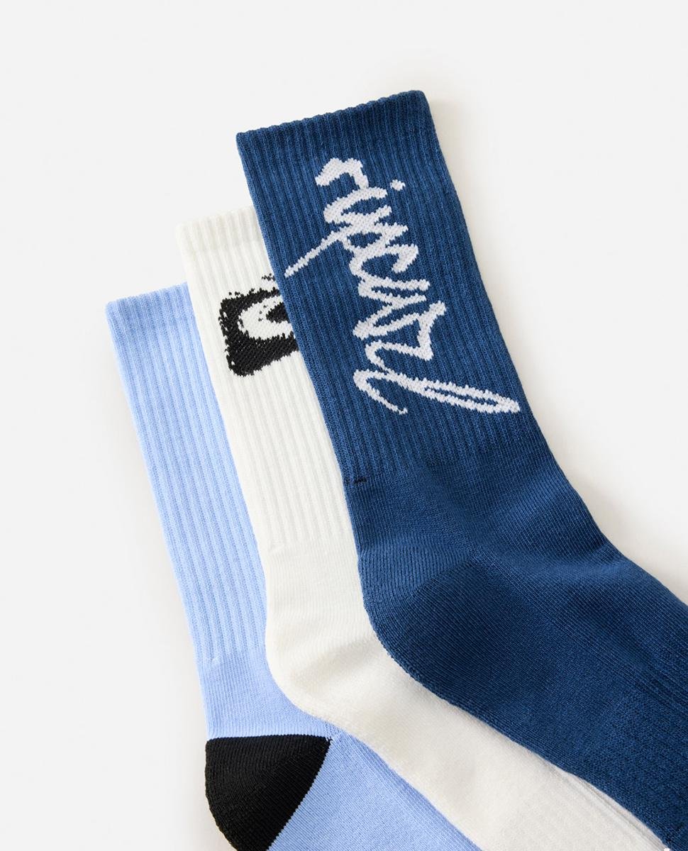 Rip Curl Retro Crew Sock 3-pk Dark Navy. Rip Curl Socks, Underwear, Pyjamas in Mens Socks, Underwear, Pyjamas & Mens Footwear. Code: 00GMSO