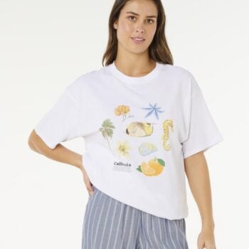 Rip Curl Poolside Heritage Tee Optical White. Rip Curl Tees in Womens Tees & Womens T-shirts & Singlets. Code: 0M4WTE