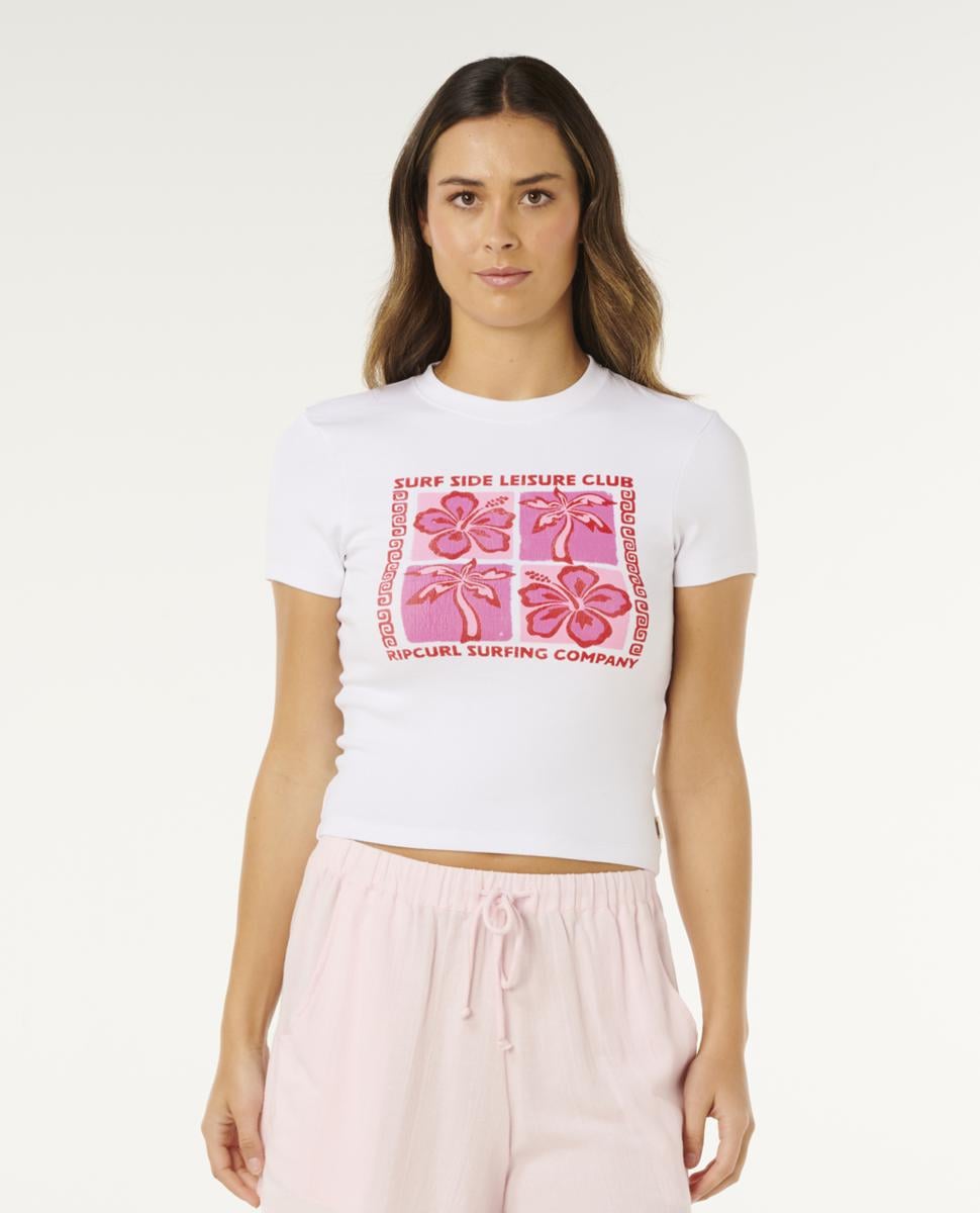Rip Curl Surf Side Fitted Tee Optical White. Rip Curl Tees in Womens Tees & Womens T-shirts & Singlets. Code: 0MBWTE