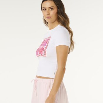 Rip Curl Surf Side Fitted Tee Optical White. Rip Curl Tees in Womens Tees & Womens T-shirts & Singlets. Code: 0MBWTE
