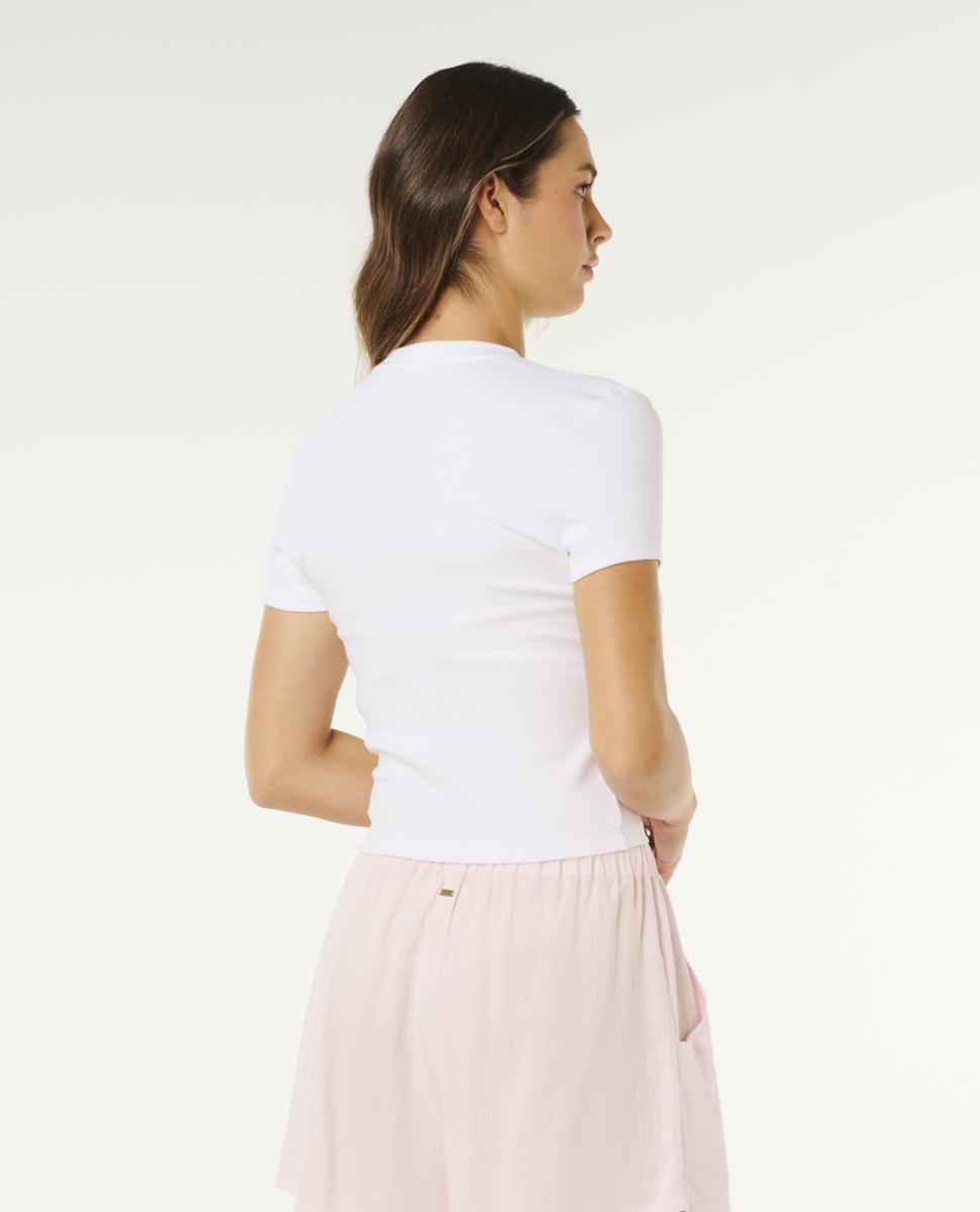 Rip Curl Surf Side Fitted Tee Optical White. Rip Curl Tees in Womens Tees & Womens T-shirts & Singlets. Code: 0MBWTE