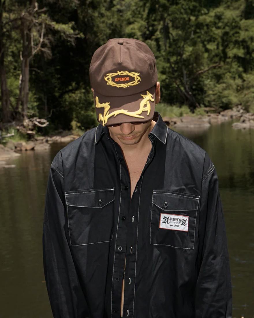 Afends Rocked 5 Panel Cap Coffee. Afends Hats & Caps in Mens Hats & Caps & Mens Headwear. Code: A261603
