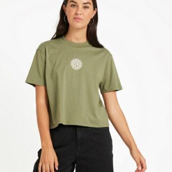 Volcom Dial Crop Tee Moss Stone. Volcom Tees in Womens Tees & Womens T-shirts & Singlets. Code: B3542501