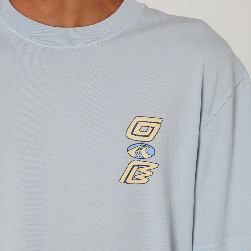 Ocean And Earth Washed Crazy Wave Tee Pale Blue. Ocean And Earth Tees in Mens Tees & Mens T-shirts & Singlets. Code: CMTS05125