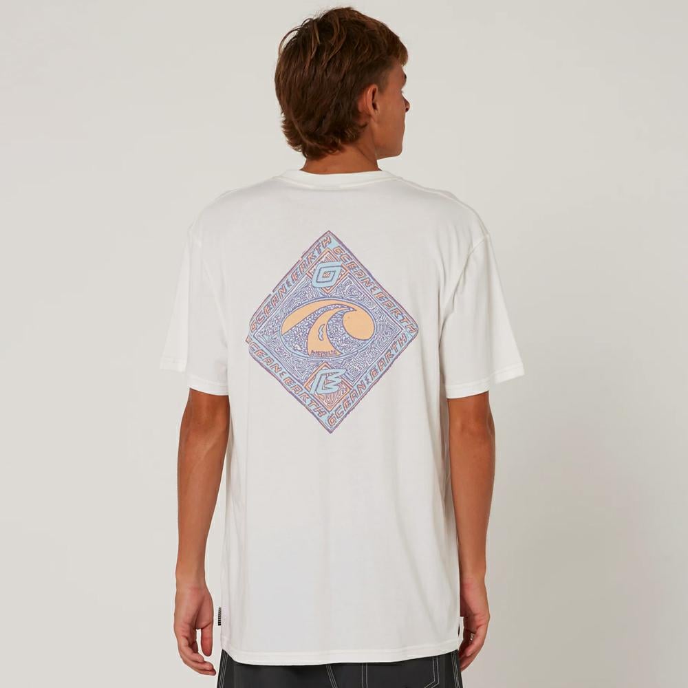 Ocean And Earth Washed Crazy Wave Tee Vintage White. Ocean And Earth Tees in Mens Tees & Mens T-shirts & Singlets. Code: CMTS05125