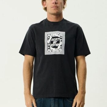 Afends Painter Retro Tee Stone Black. Afends Tees in Mens Tees & Mens T-shirts & Singlets. Code: M254000