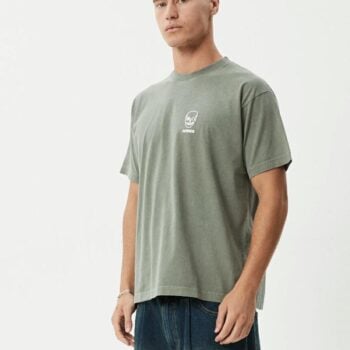 Afends Skeletor Boxy Tee Washed Sycamore. Afends Tees in Mens Tees & Mens T-shirts & Singlets. Code: M254015