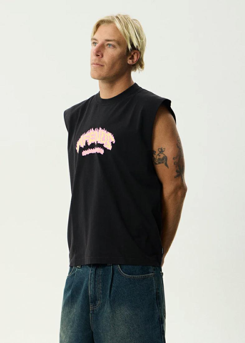 Afends Flame On Sleevless Tee Bl Stone Black. Afends Singlets & Tanks in Mens Singlets & Tanks & Mens T-shirts & Singlets. Code: M254082