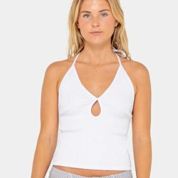 Rusty Emma Cut Out Skimmer Tank White. Rusty Singlets & Tanks in Womens Singlets & Tanks & Womens T-shirts & Singlets. Code: TSL0642