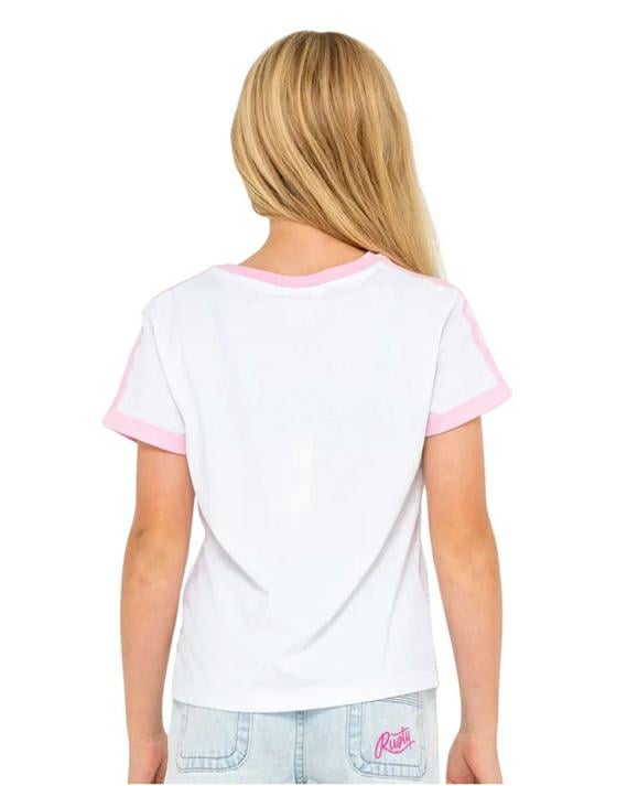 Rusty Le Baby Tee Girls White. Rusty Tees in Girls Tees & Girls T-shirts & Singlets. Code: TTG0087