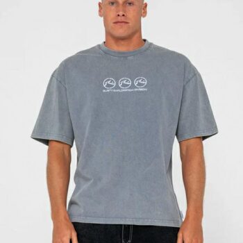 Rusty Crusoe Wash Short Sleeve China Blue. Rusty Tees in Mens Tees & Mens T-shirts & Singlets. Code: TTM2969