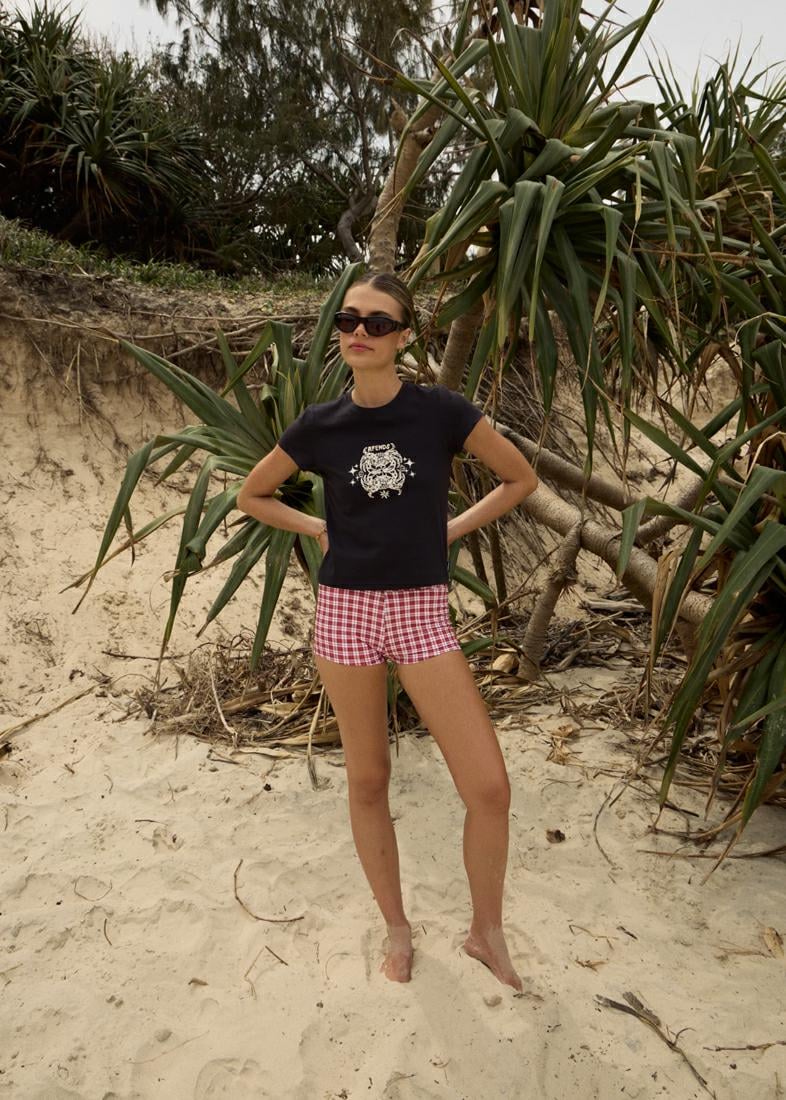 Afends Tropic Of Cancer Baby Tee Black. Afends Tees in Womens Tees & Womens T-shirts & Singlets. Code: W254001