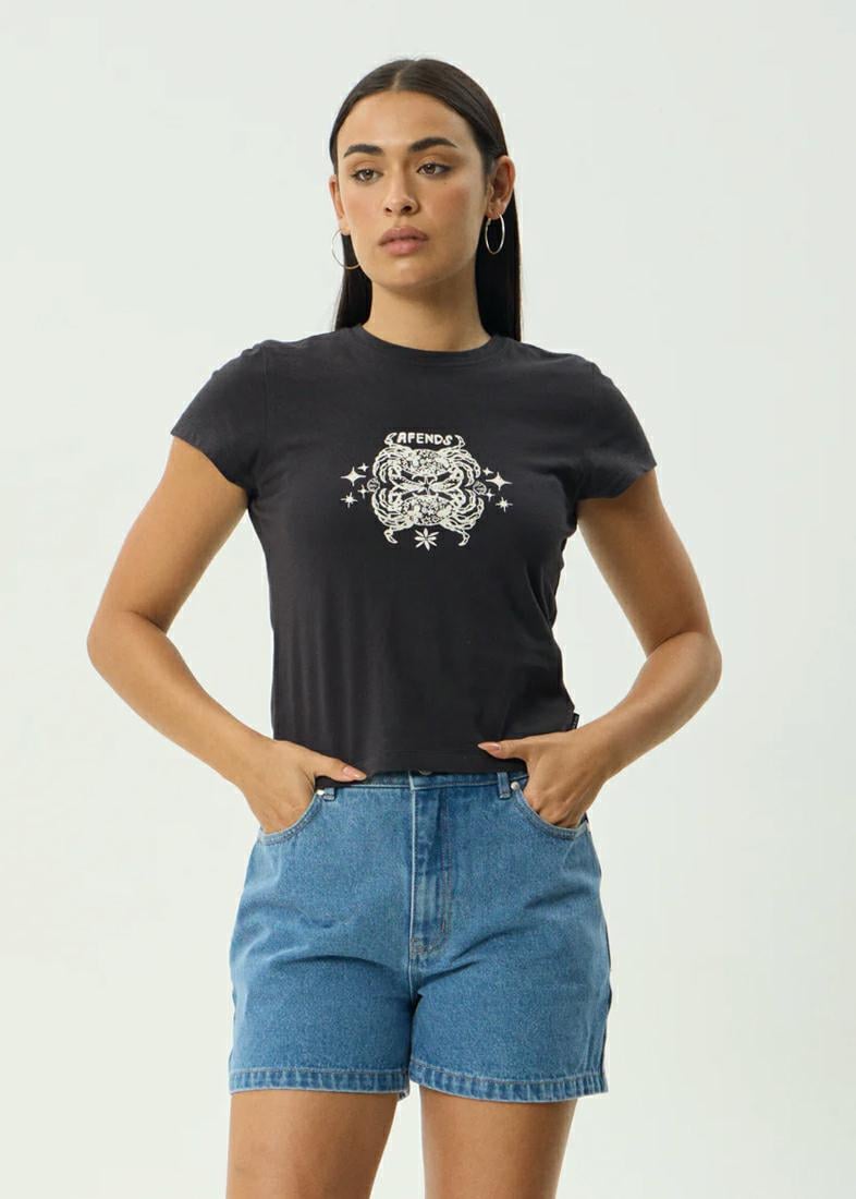 Afends Tropic Of Cancer Baby Tee Black. Afends Tees in Womens Tees & Womens T-shirts & Singlets. Code: W254001