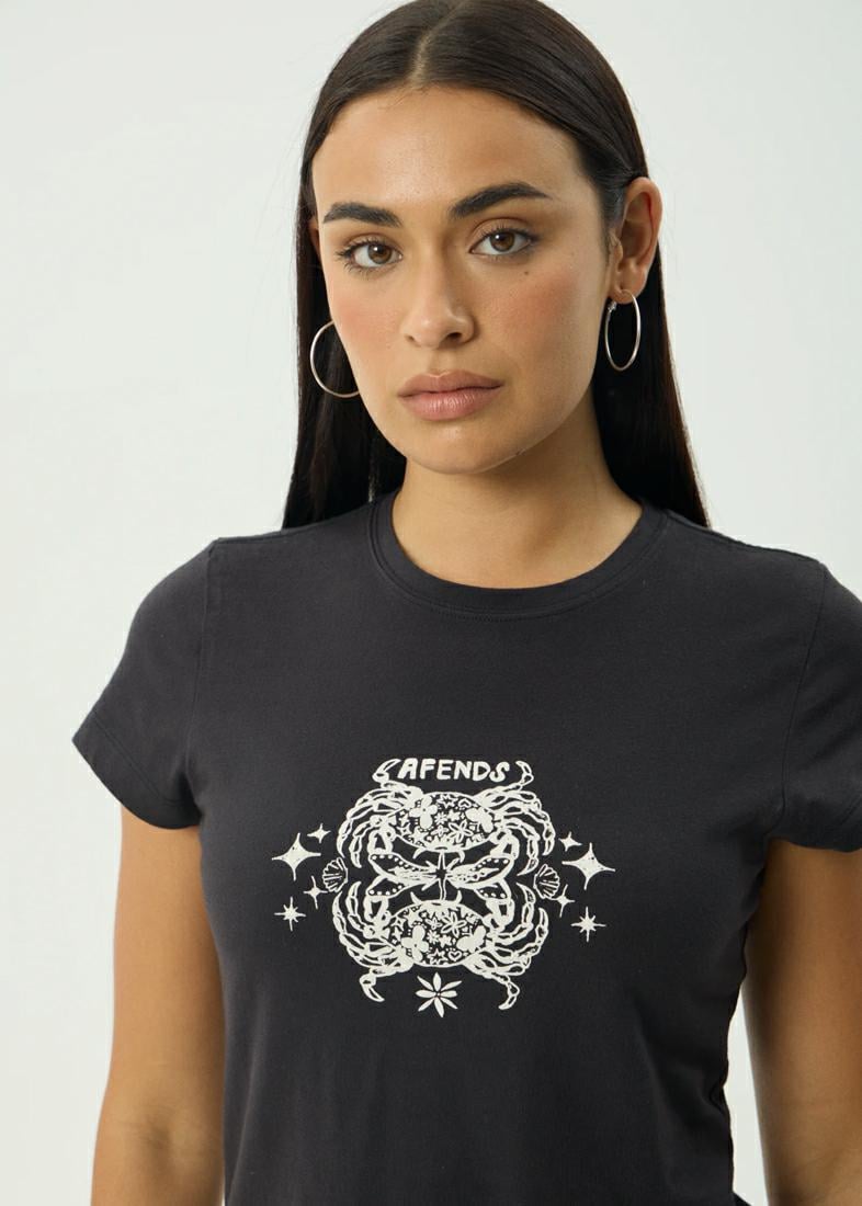 Afends Tropic Of Cancer Baby Tee Black. Afends Tees in Womens Tees & Womens T-shirts & Singlets. Code: W254001