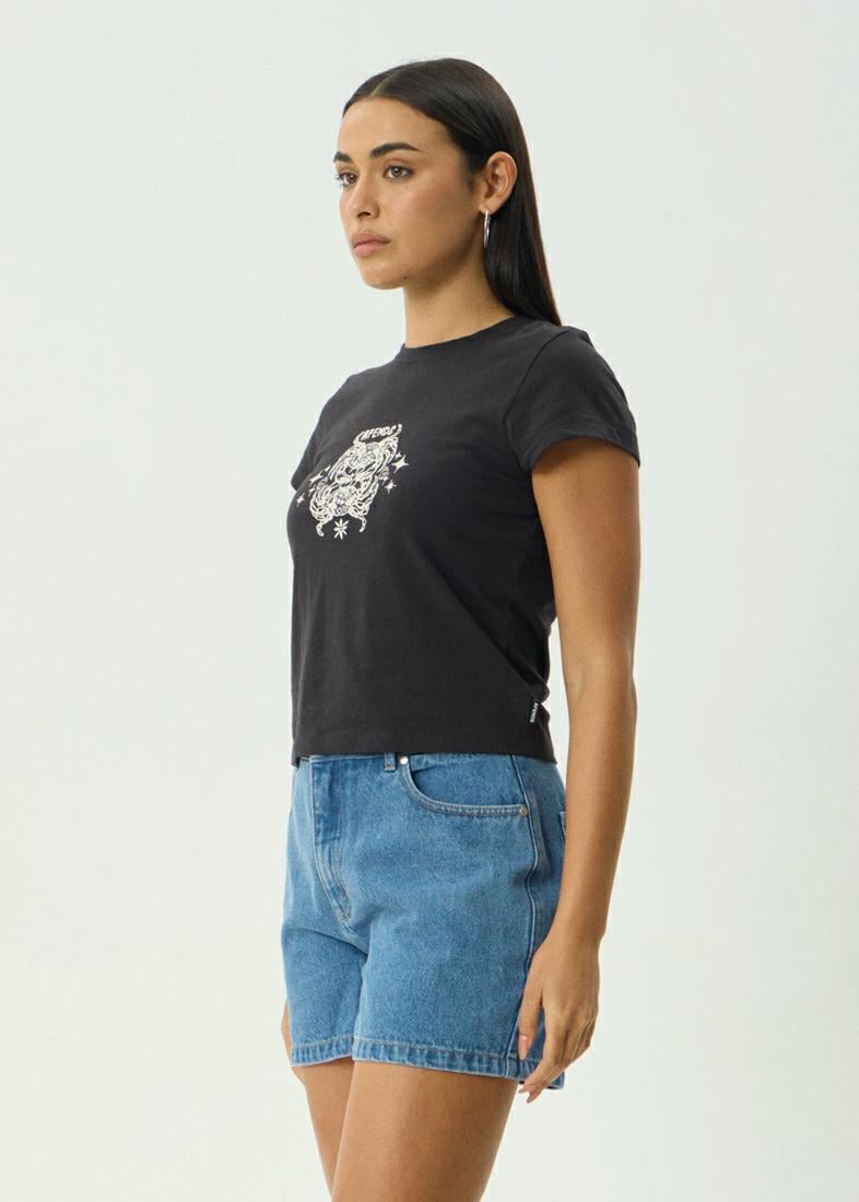 Afends Tropic Of Cancer Baby Tee Black. Afends Tees in Womens Tees & Womens T-shirts & Singlets. Code: W254001