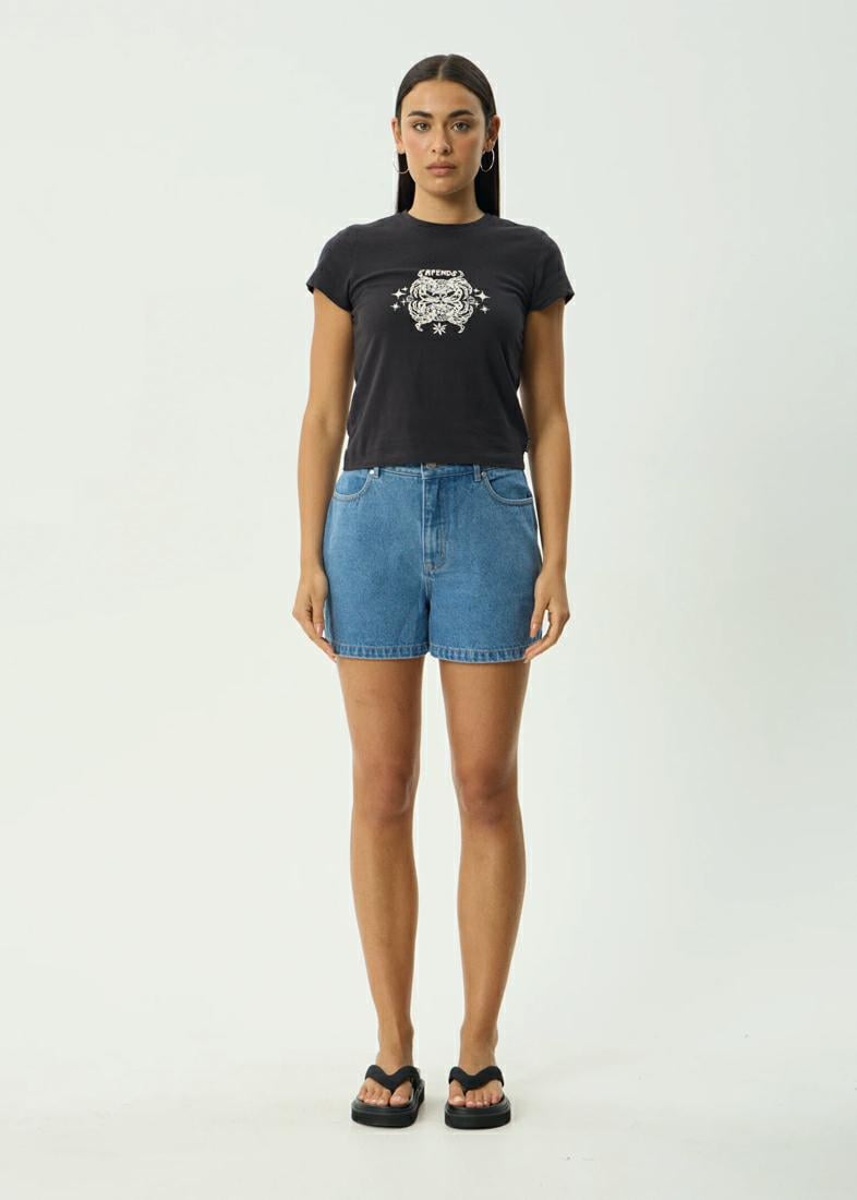 Afends Tropic Of Cancer Baby Tee Black. Afends Tees in Womens Tees & Womens T-shirts & Singlets. Code: W254001