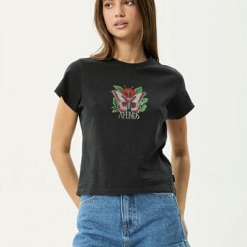 Afends Metamorphosis Baby Tee Stone Black. Afends Tees in Womens Tees & Womens T-shirts & Singlets. Code: W254002