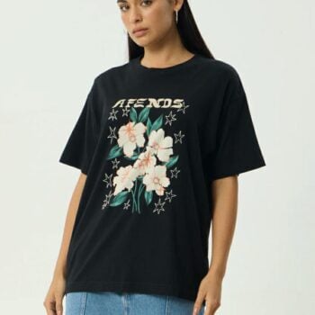 Afends Anouk Oversized Tee Black. Afends Tees in Womens Tees & Womens T-shirts & Singlets. Code: W254011