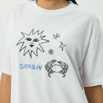 Afends Sunbake Oversized Tee White. Afends Tees in Womens Tees & Womens T-shirts & Singlets. Code: W254014