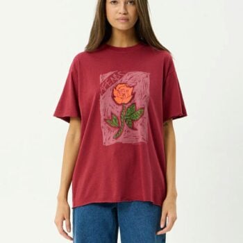 Afends Single N Thorny Os Tee Burgandy. Afends Tees in Womens Tees & Womens T-shirts & Singlets. Code: W261010