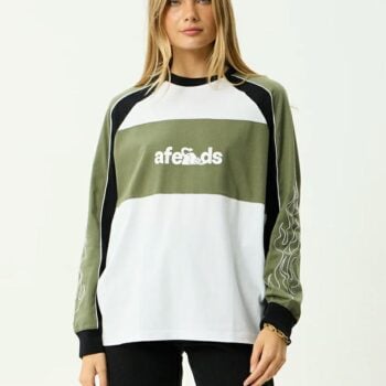 Afends Dirt Long Sleeve Tee Deep Olive. Afends Tees - Long Sleeve in Womens Tees - Long Sleeve & Womens T-shirts & Singlets. Code: W261060