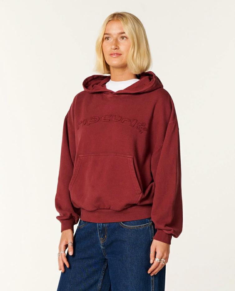 Rip Curl Distressed Logo Hood Dark Plum. Rip Curl Hoodies in Womens Hoodies & Womens Jackets, Jumpers & Knits. Code: 0FJWFL