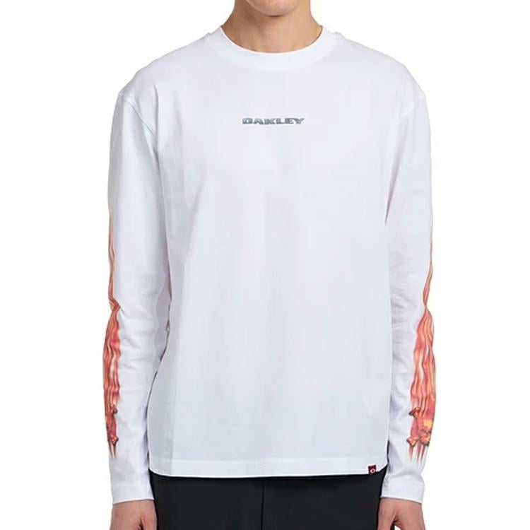 Oakley Heritage Flame Ls Tee White. Oakley Tees - Long Sleeve in Mens Tees - Long Sleeve & Mens T-shirts & Singlets. Code: FOA408903