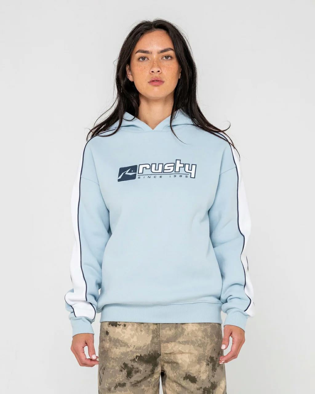 Rusty Hailstone Oversized Hoode Retro Blue. Rusty Hoodies in Womens Hoodies & Womens Jackets, Jumpers & Knits. Code: FTL0883