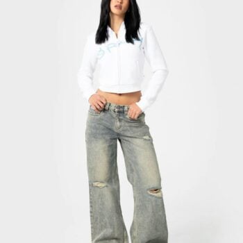 Rusty Mccop Crop Zip Hood Fleec White. Rusty Hoodies in Womens Hoodies & Womens Jackets, Jumpers & Knits. Code: FTL0896