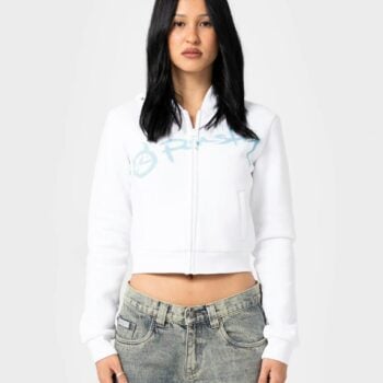 Rusty Mccop Crop Zip Hood Fleec White. Rusty Hoodies in Womens Hoodies & Womens Jackets, Jumpers & Knits. Code: FTL0896