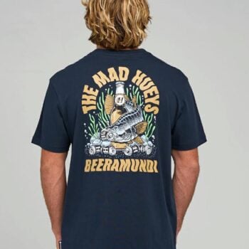 The Mad Hueys Beeramundi Ss Tee Navy. The Mad Hueys Tees in Mens Tees & Mens T-shirts & Singlets. Code: H226M01019