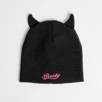 Rusty Horny Devil Beanie Black. Rusty Beanies And Scarves in Womens Beanies And Scarves & Womens Headwear. Code: HBL0367