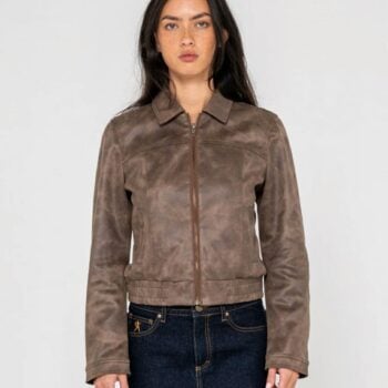 Rusty Lizzy Faux Leather Fitted Ash Brown. Rusty Jackets in Womens Jackets & Womens Jackets, Jumpers & Knits. Code: JKL0513