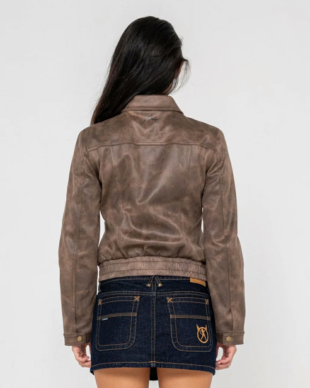Rusty Lizzy Faux Leather Fitted Ash Brown. Rusty Jackets in Womens Jackets & Womens Jackets, Jumpers & Knits. Code: JKL0513