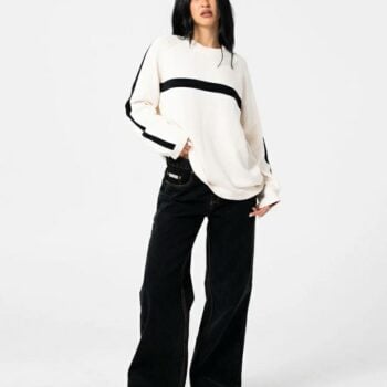 Rusty White Lines Long Sleeve C Cream / Black. Rusty Knitwears in Womens Knitwears & Womens Jackets, Jumpers & Knits. Code: CKL0510