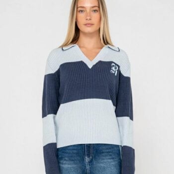 Rusty Try Me Knitted Rugby Top Retro Blue / Navy. Rusty Knitwears in Womens Knitwears & Womens Jackets, Jumpers & Knits. Code: CKL0531