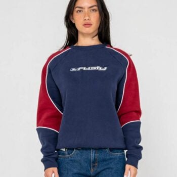 Rusty South Of The River Os Crew Navy / Red. Rusty Sweats in Womens Sweats & Womens Jackets, Jumpers & Knits. Code: FTL0873