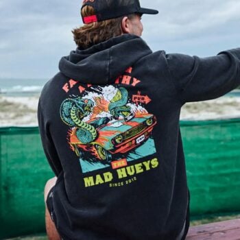 The Mad Hueys Frothing Fanging Ls Hood Washed Black. The Mad Hueys Hoodies in Mens Hoodies & Mens Jackets, Jumpers & Knits. Code: H226M08003