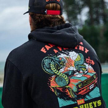 The Mad Hueys Frothing Fanging Ls Hood Washed Black. The Mad Hueys Hoodies in Mens Hoodies & Mens Jackets, Jumpers & Knits. Code: H226M08003