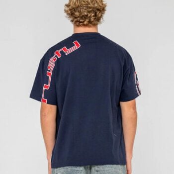 Rusty Graze-r Short Sleeve Tee Navy Blue. Rusty Tees in Mens Tees & Mens T-shirts & Singlets. Code: TTM3036