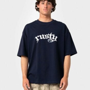 Rusty Monty Short Sleeve Tee Navy Blue. Rusty Tees in Mens Tees & Mens T-shirts & Singlets. Code: TTM3087