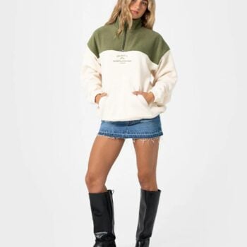 Rusty Central Division Crew Polarfleece Khaki / Cream. Rusty Knitwears in Womens Knitwears & Womens Jackets, Jumpers & Knits. Code: FTL0824
